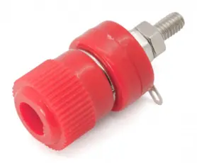 Polskruv 4mm röd 10A @ electrokit