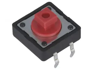 Taktil omkopplare PCB 12x12x7mm 2.55N @ electrokit