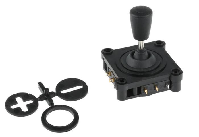 Joystick 4-vägs 250V 6A IP65 skruvfäste @ electrokit (3 av 3)