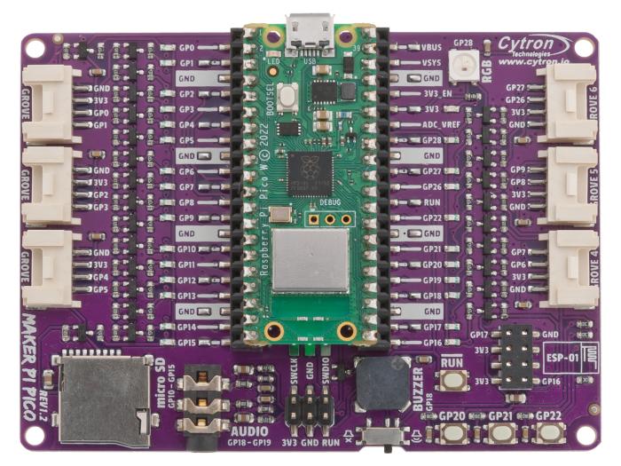 Maker Pi Pico - Experimentkort för Pico 1/2 @ electrokit (4 av 8)