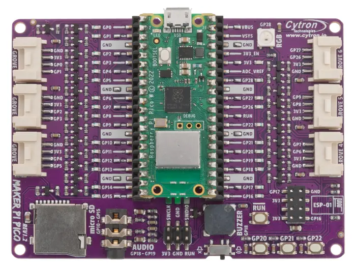 Maker Pi Pico - Experimentkort för Pico 1/2 @ electrokit (4 av 8)