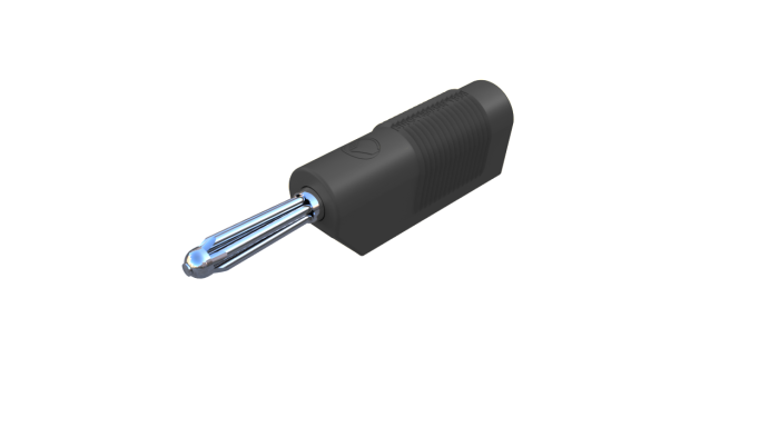 Bananplugg 4mm hane stackningsbar svart Hirchmann @ electrokit (1 of 2)