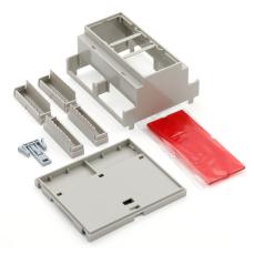 Kapsling f&ouml;r DIN-skena 6 modul med transparent f&ouml;nster @ electrokit