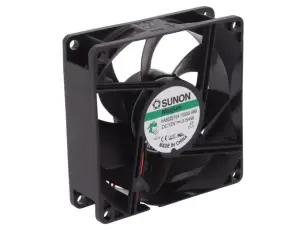 Fläkt 80x80x25mm 12VDC 20.4dBA 40.4m³/h @ electrokit