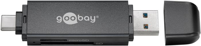 Snabb minneskort läsare 2in1 USB 3.0 USB-C @ electrokit (1 av 5)
