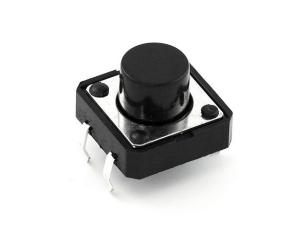 Taktil omkopplare PCB 12x12x8.5mm svart @ electrokit