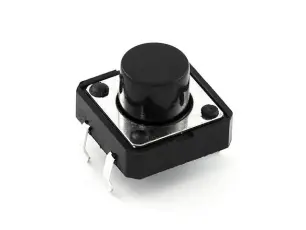 Taktil omkopplare PCB 12x12x8.5mm svart @ electrokit