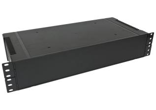Racklåda 19" 2Ux200mm svart ABS @ electrokit