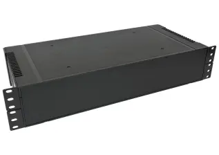 Racklåda 19" 2Ux200mm svart ABS @ electrokit