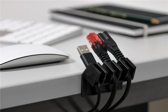 Självhäftande kabelhållare 5x svart 2-pack @ electrokit (3 av 3)
