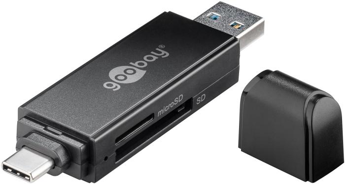 Snabb minneskort läsare 2in1 USB 3.0 USB-C @ electrokit (2 av 5)