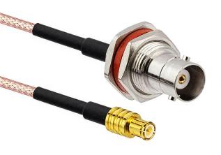 Adapterkabel BNC-hona till MCX-hane - 140mm @ electrokit