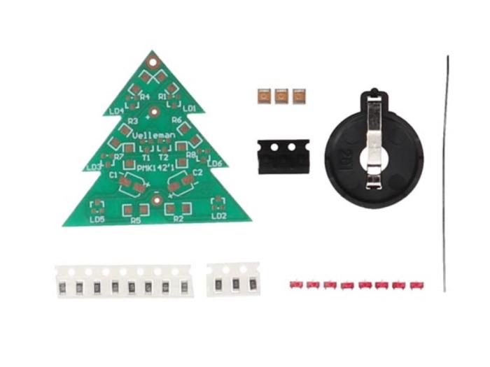 Blinkande julgran 6 LED - SMD lödövning @ electrokit (3 av 3)