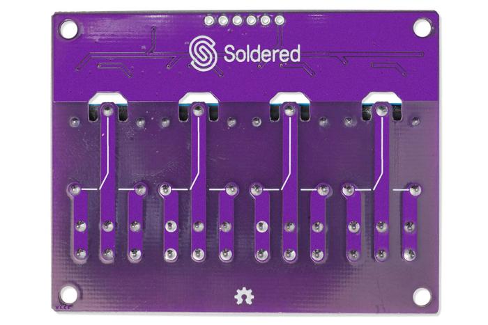 Reläkort x4 5V opto-isolerat 250VAC/10A @ electrokit (4 av 5)
