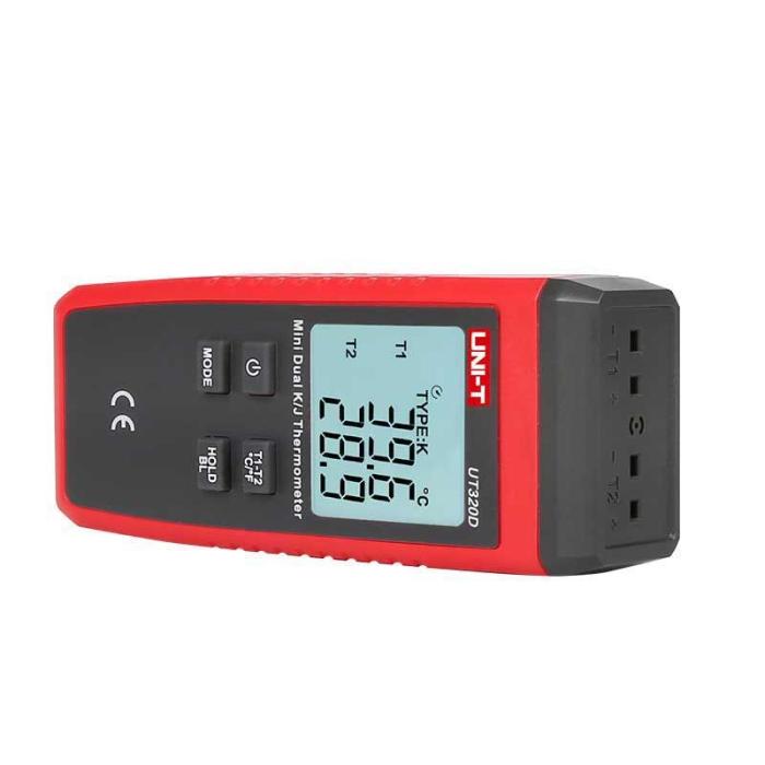 Labbtermometer 2-kanaler Uni-T UT320D -50°C till 1300°C @ electrokit (2 av 4)
