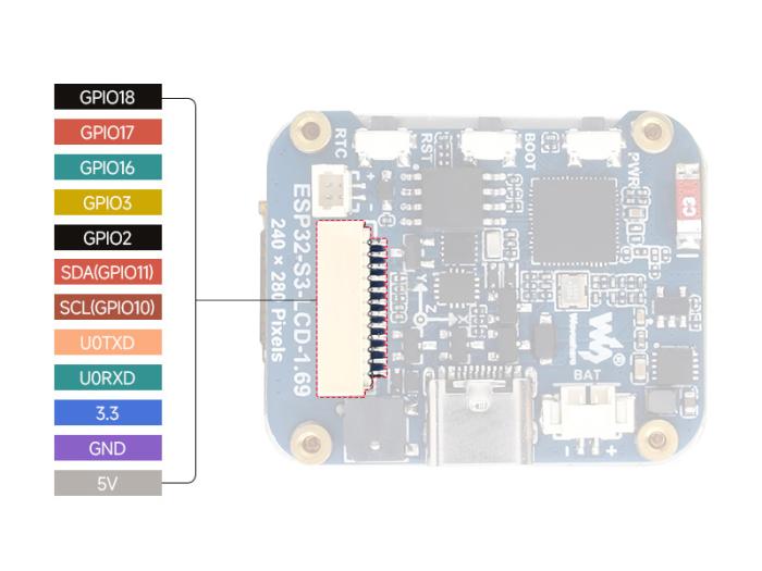 ESP32-S3 development board with MicroLCD 240x280px @ electrokit (7 of 8)