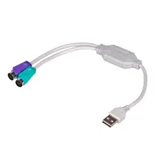 USB-A hane till 2x PS/2 hona adapter @ electrokit