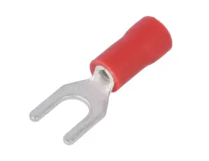 Fork terminal 4.3mm red @ electrokit