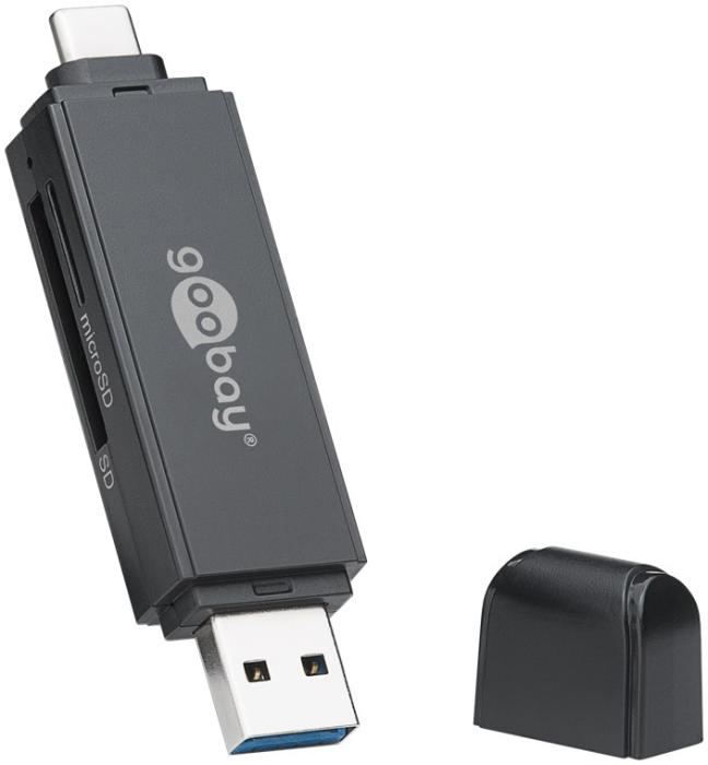 Snabb minneskort läsare 2in1 USB 3.0 USB-C @ electrokit (3 av 5)