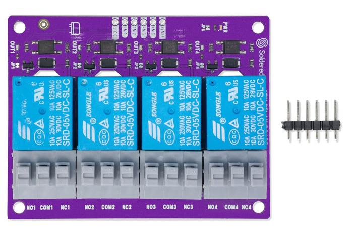 Reläkort x4 5V opto-isolerat 250VAC/10A @ electrokit (5 av 5)