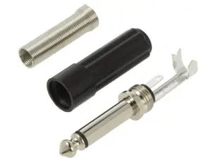 6.3mm hane 2-pol mono avlastning @ electrokit