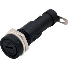 Fuse socket 6x32mm 15A panel mount @ electrokit