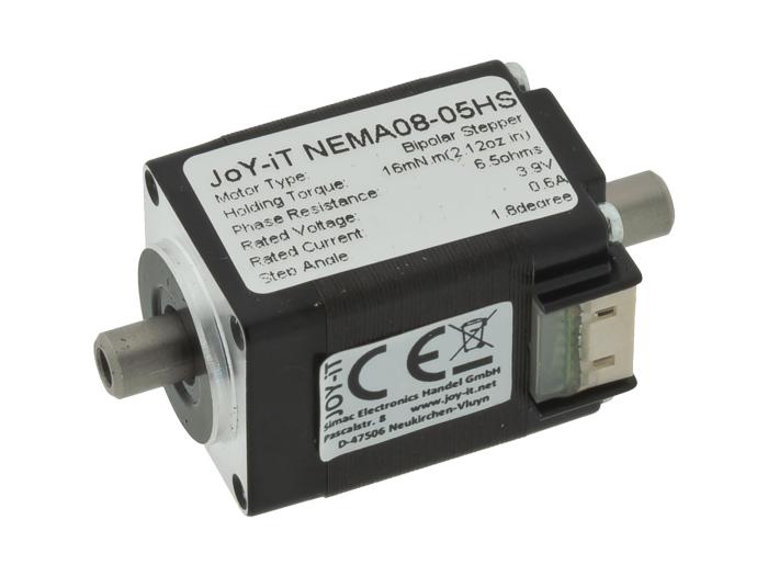 Stegmotor NEMA8 1.8° 0.016Nm ihålig axel @ electrokit (2 av 4)