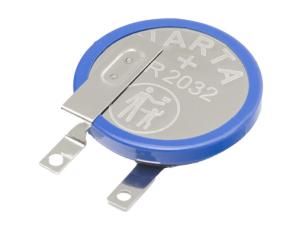 CR2032 SMD lödfanor 3V litium batteri @ electrokit