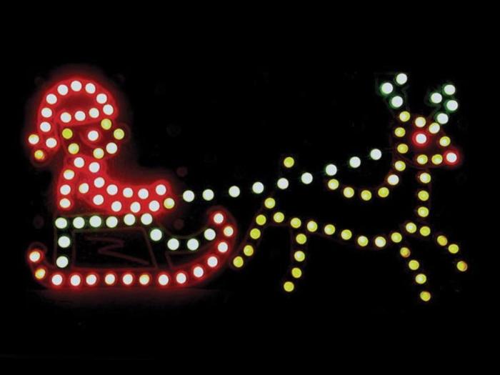 Stor blinkande jultomte med ren 126 LED - byggsats @ electrokit (3 av 4)