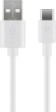 USB-C till USB-A 2.0 kabel 15W 3m vit @ electrokit