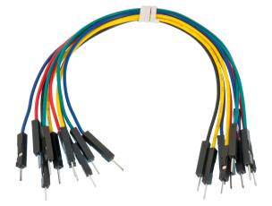 Kopplingskabel 150mm dupont hane/hane 10-pack @ electrokit