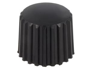 Ratt svart räfflad ø20x16mm @ electrokit