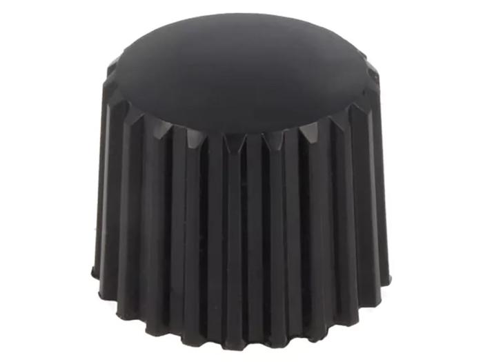 Ratt svart räfflad ø20x16mm @ electrokit (1 av 1)