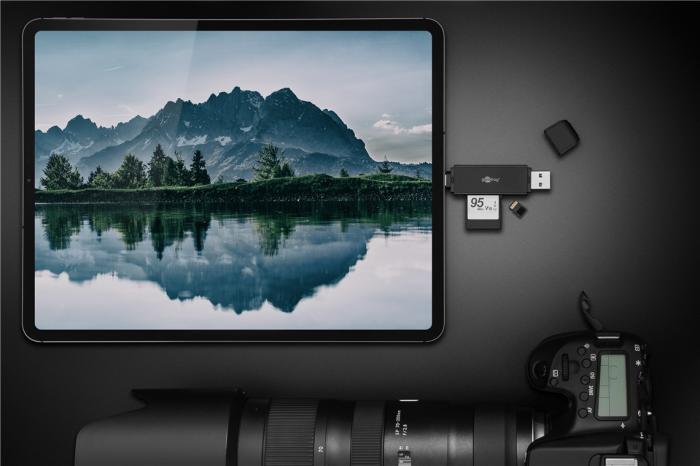 Snabb minneskort läsare 2in1 USB 3.0 USB-C @ electrokit (5 av 5)