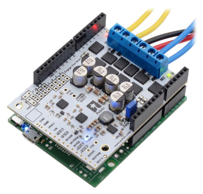 Pololu Dual G2 High-Power Motor Driver 18v22 Shield for Arduino @ electrokit (4 av 13)