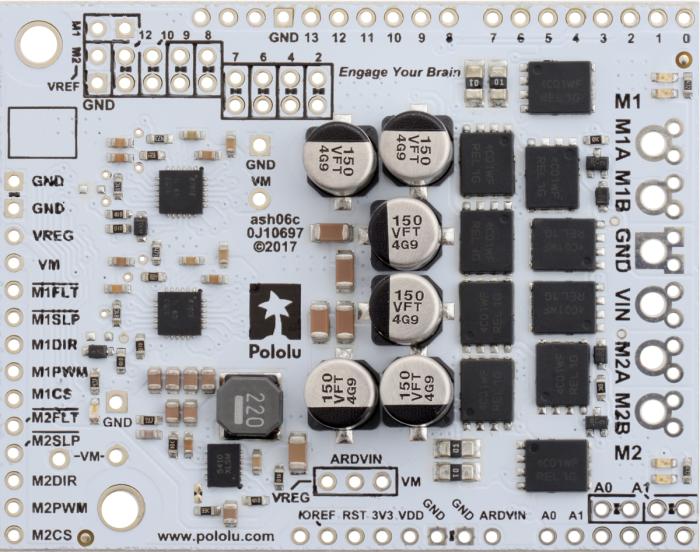 Pololu Dual G2 High-Power Motor Driver 18v22 Shield for Arduino @ electrokit (6 av 13)