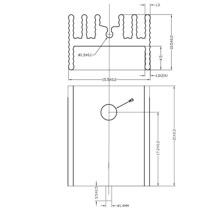 Kylfläns TO-220 21x16x11 mm 18K/W @ electrokit (3 av 3)