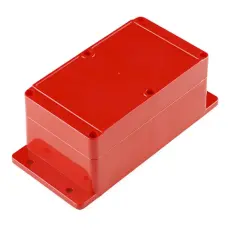 Apparatlåda 74x158x90mm IP65 med fläns röd @ electrokit