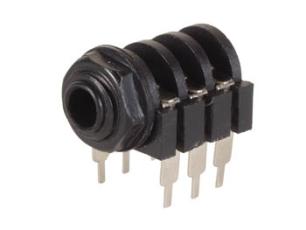 6.3mm female 3-pin stereo chassis PCB switch @ electrokit
