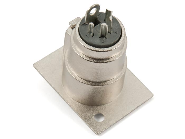 XLR 4P hona chassi nickel diagonala fästhål @ electrokit (2 av 2)