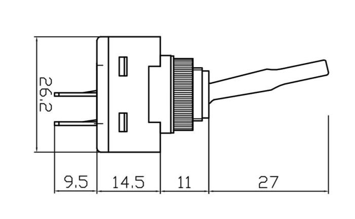 Vippströmställare lång arm, on-off 12/24VDC @ electrokit (2 av 2)