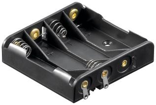 Batterihållare 4x AAA lödanslutning @ electrokit