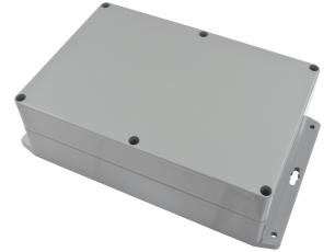 Apparatlåda 222x146x75mm IP65 med fläns grå @ electrokit