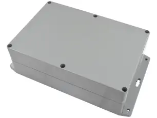 Apparatlåda 222x146x75mm IP65 med fläns grå @ electrokit