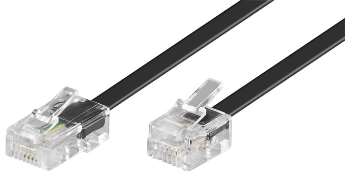 RJ45 till RJ12 modular signal- och telekabel 1m svart @ electrokit (1 av 1)