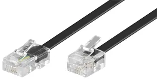 RJ45 till RJ12 modular signal- och telekabel 1m svart @ electrokit