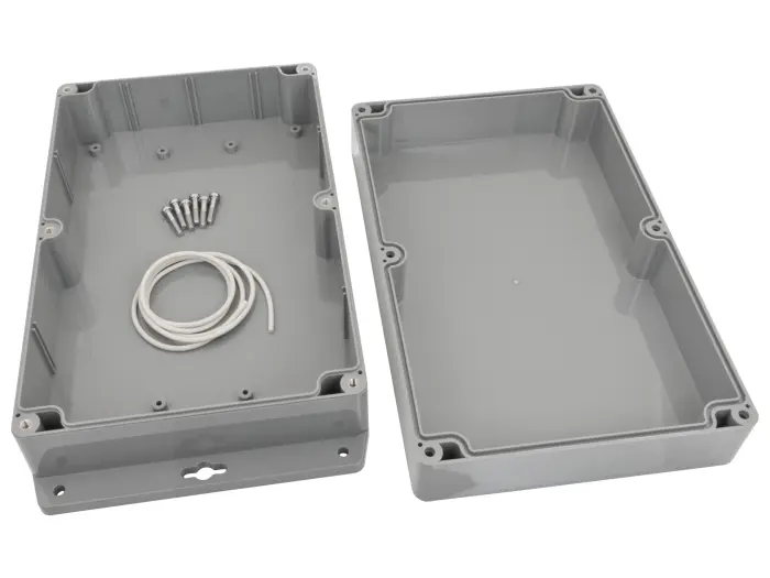 Apparatlåda 222x146x75mm IP65 med fläns grå @ electrokit (3 av 3)