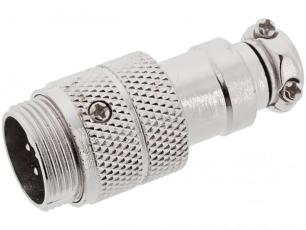 Kontakt GX16 plugg 6-pol kabel @ electrokit