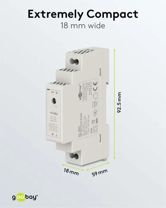Power Supply 12V 1.25A 15W DIN-Rail @ electrokit (2 of 3)