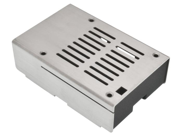 Inbyggnadslåda för Raspberry Pi B+ Rostfritt stål @ electrokit (2 av 3)